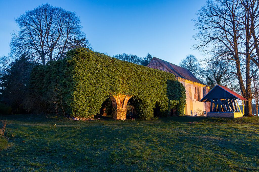 Die Ruine der Klosterkirche von Himmelpfort. Nachts fotografiert.